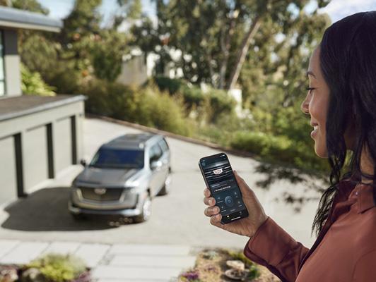 woman turning on car from phone