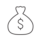 bag with dollar sign on it bag with dollar sign on it