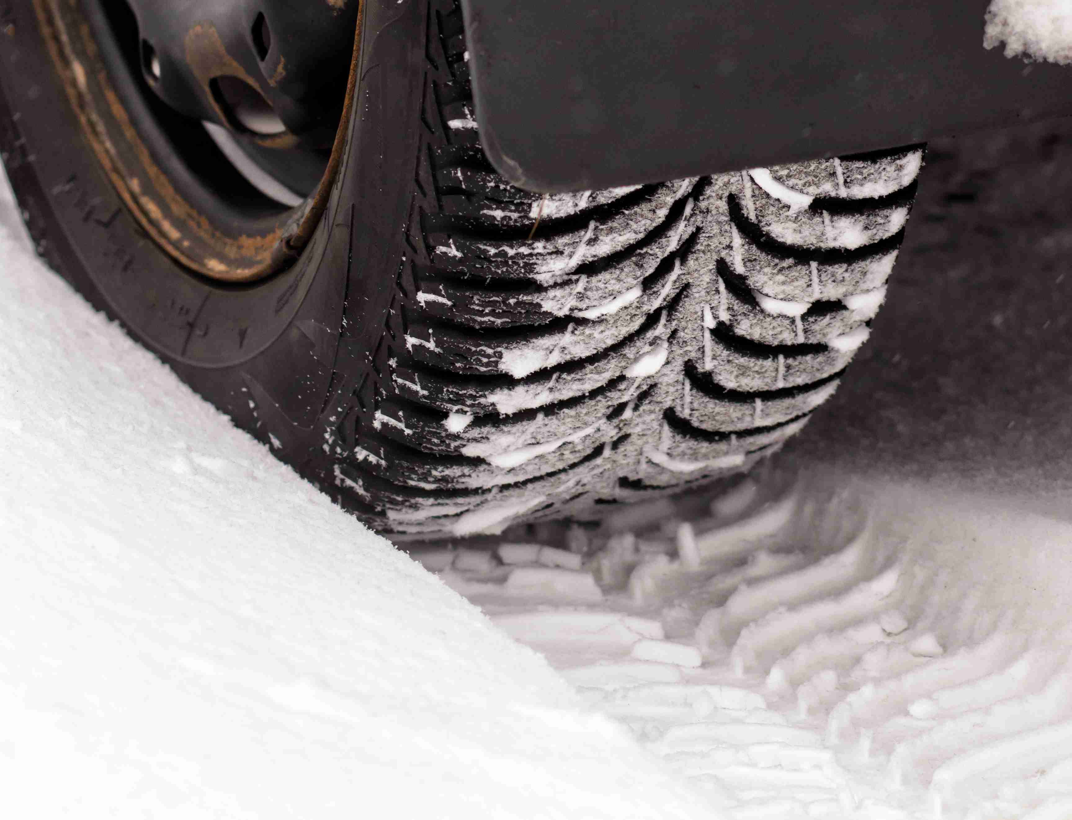 tire in snow