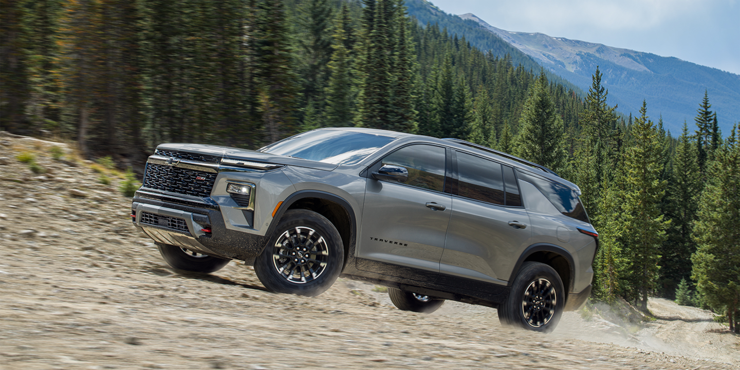 A 2024 Chevrolet Traverse on a hill