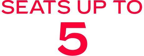 Seats up to 5