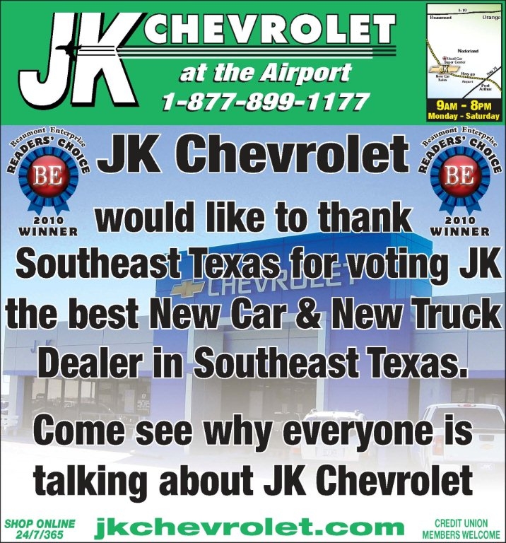 J K Chevrolet Voted southeast texas best