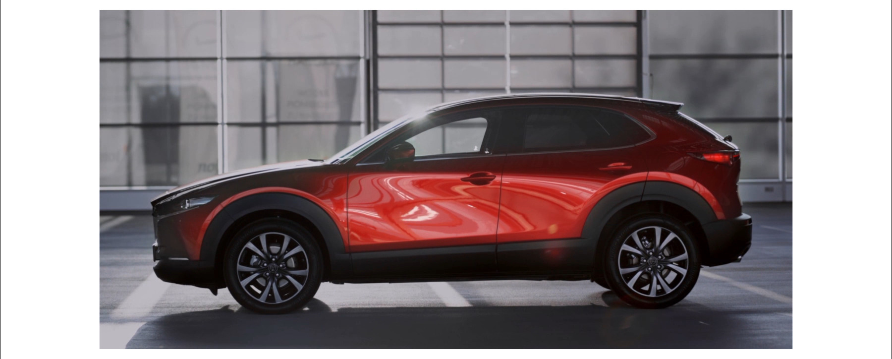 Red Mazda CX-30 on display