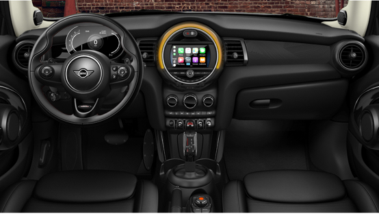The interior of MINI COOPER HARDTOP CORAL RED EDITION.