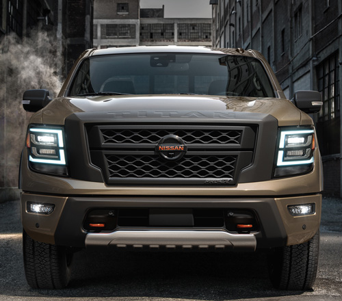 The front of a 2020 NIssan Titan