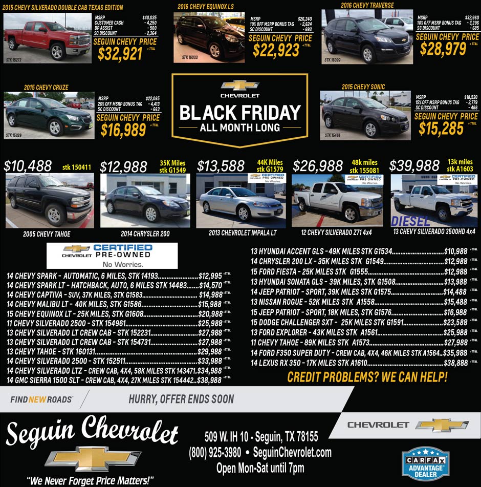 Weekly Ad from Seguin Chevrolet