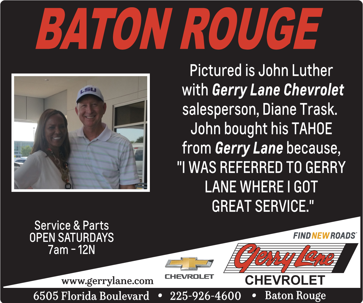 Gerry Lane Chevrolet is a BATON ROUGE Chevrolet dealer and a new car