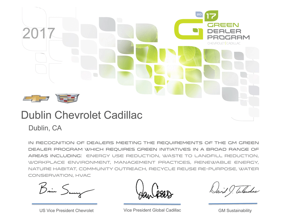 Local Certified Green Dealership Dublin Chevrolet