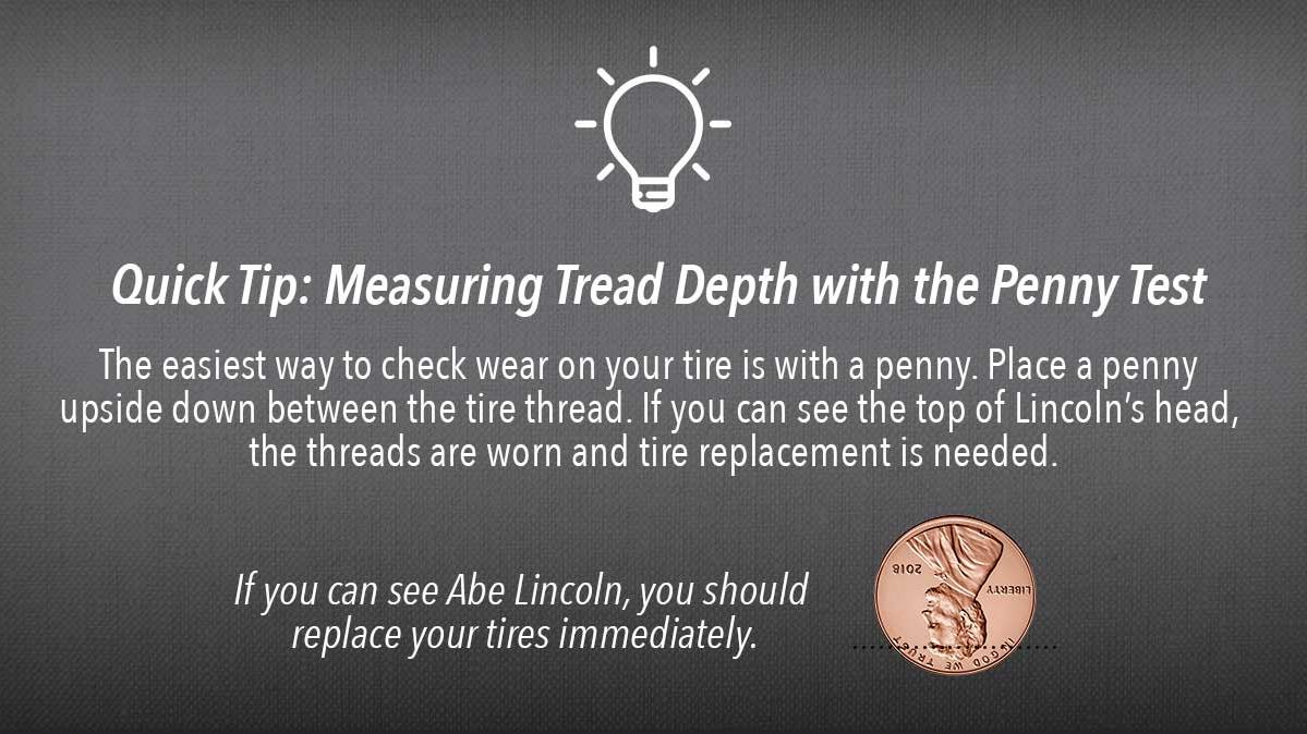 Measuring Tread Depth with the Penny Test