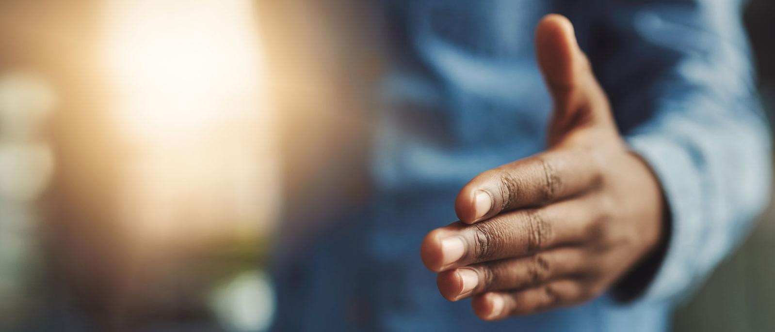 Man's hand reaching out. Man's hand reaching out.
