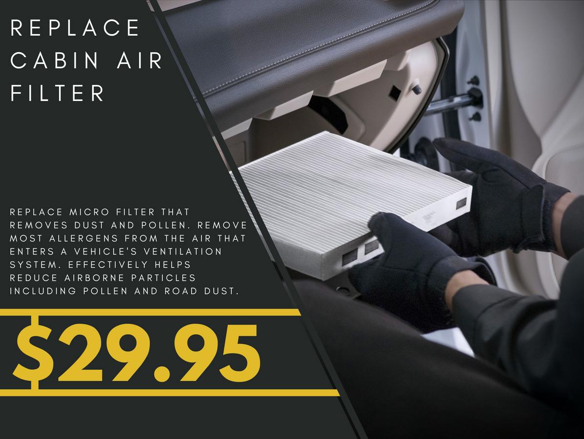 Cabin Air Filter Service Menu