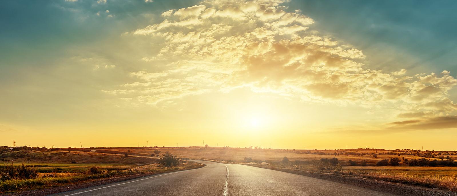 Road at sunset