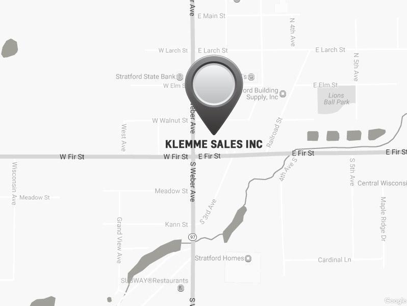 Klemme Sales Inc in STRATFORD Serving Eau Claire, Stevens Point, WI