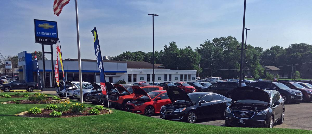 Sterling Chevrolet's used car lot in sterling IL