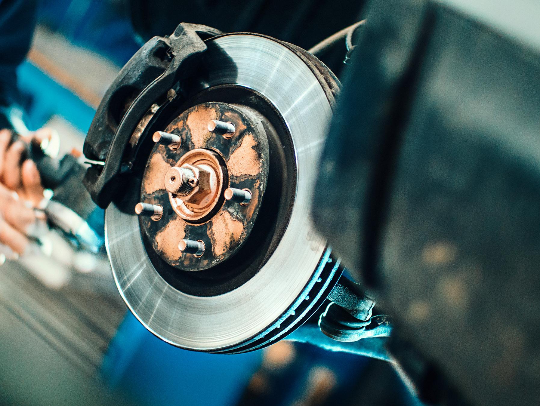 Close up of brakes on a vehicle