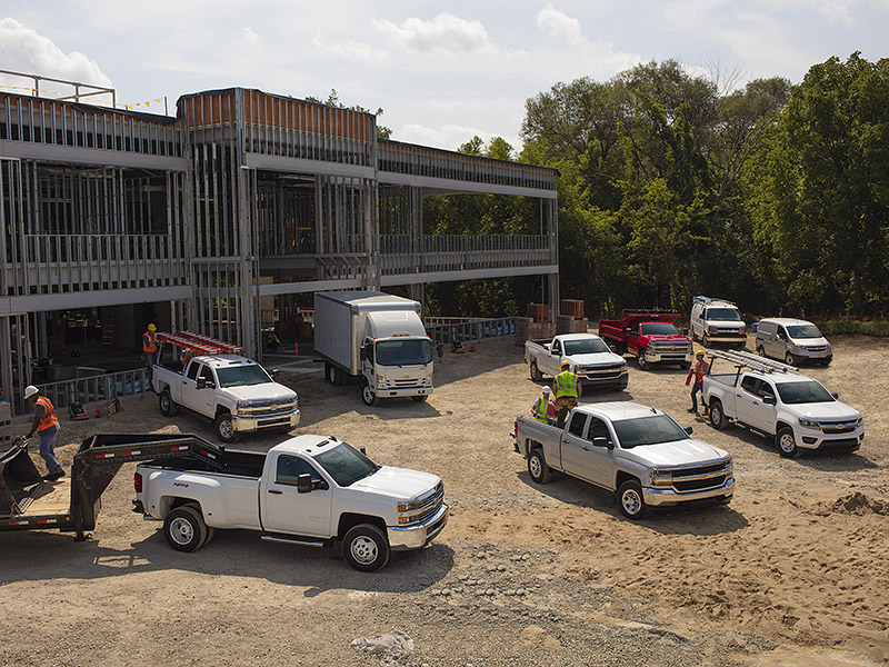 Chevrolet Commercial Vehicles on Construction Site