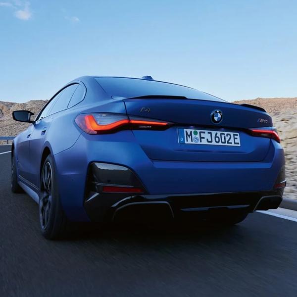 BMW M on road rear view