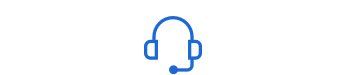 Blue telephone operator icon
