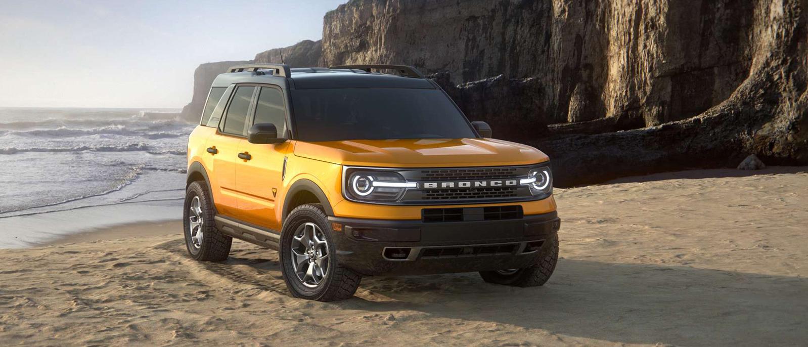 2022 Ford Bronco Sport parked near a beach. 2022 Ford Bronco Sport parked near a beach.