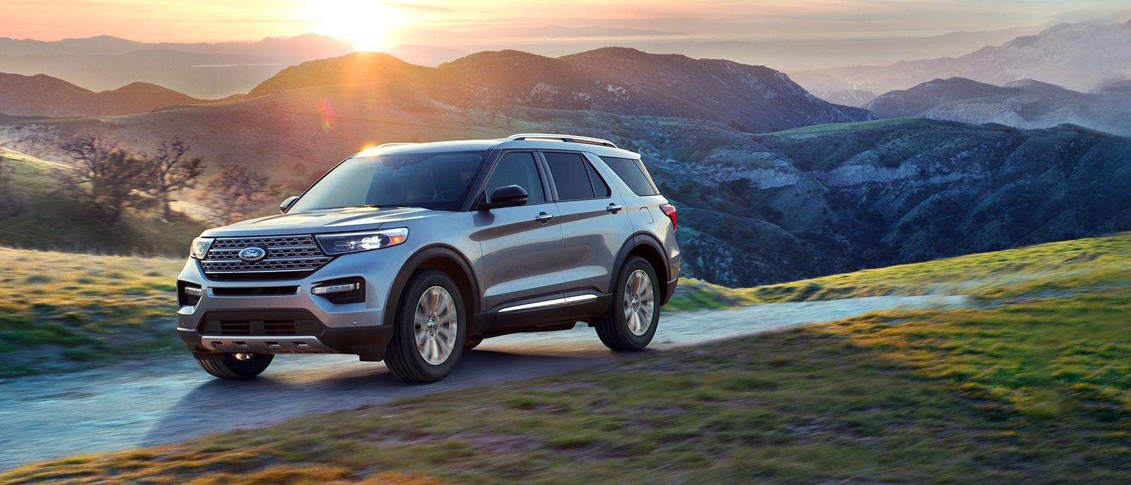 2020 Ford Explorer driving on a mountain road 2020 Ford Explorer driving on a mountain road