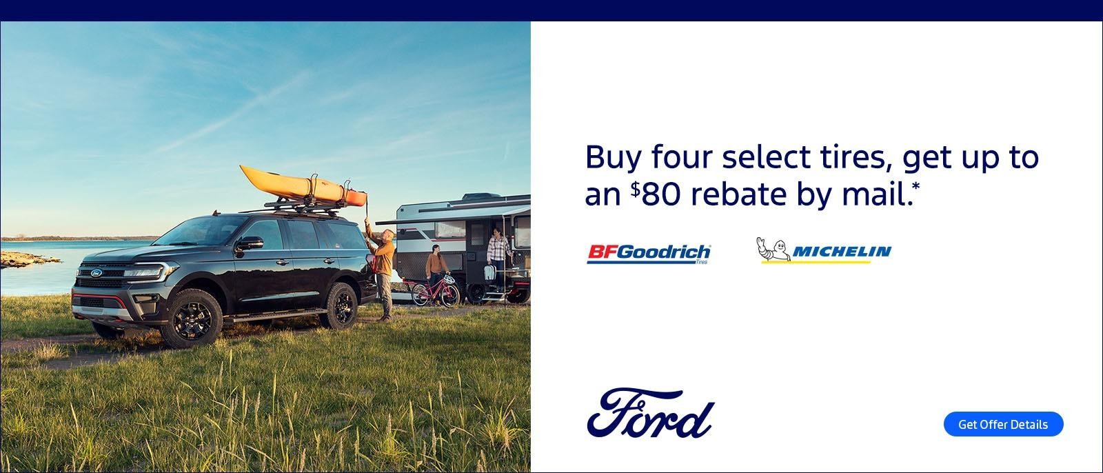 Buy four select tires, get up to an $80 rebate by mail.*