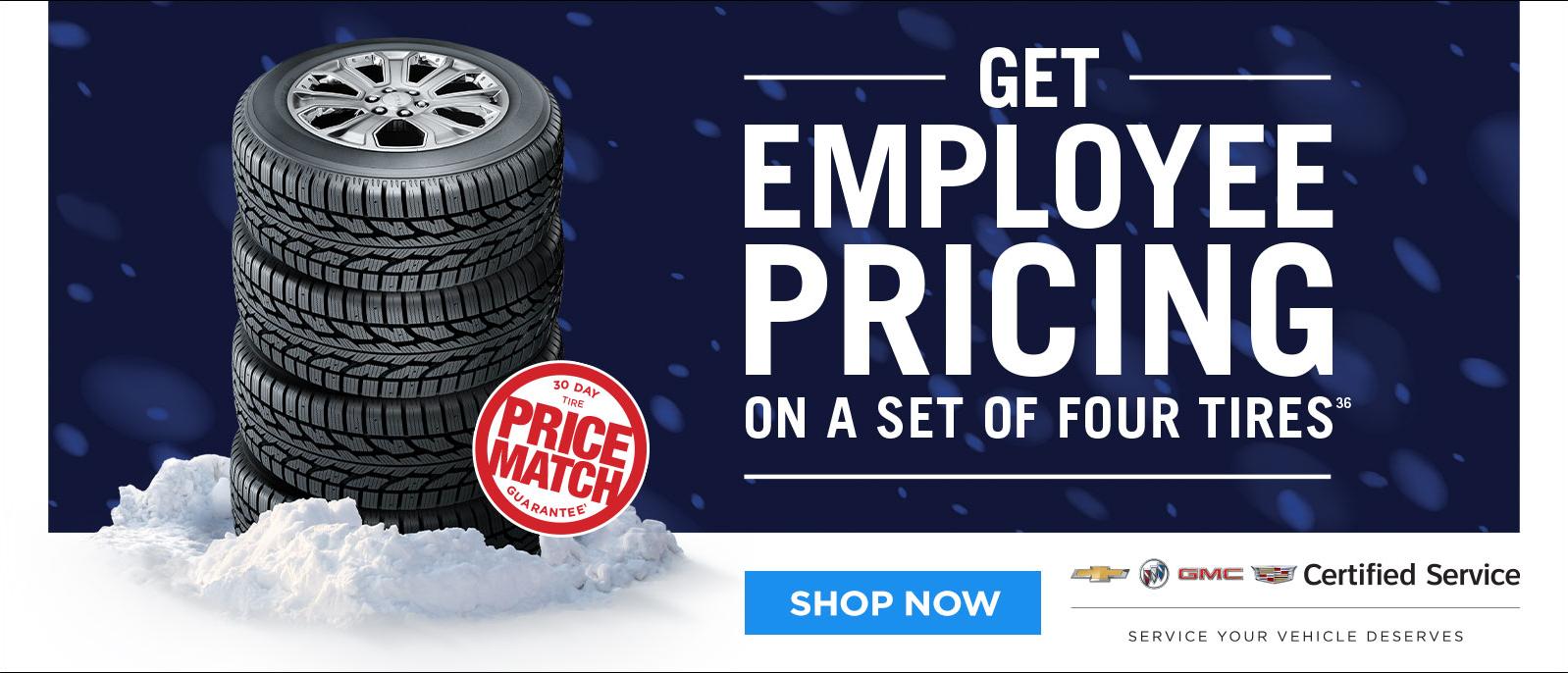 Employee pricing on winter tires