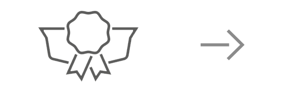 Warranty Ribbon Icon with arrow