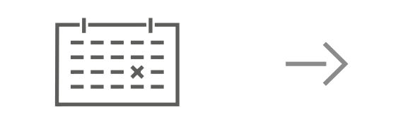 Calendar icon with arrow