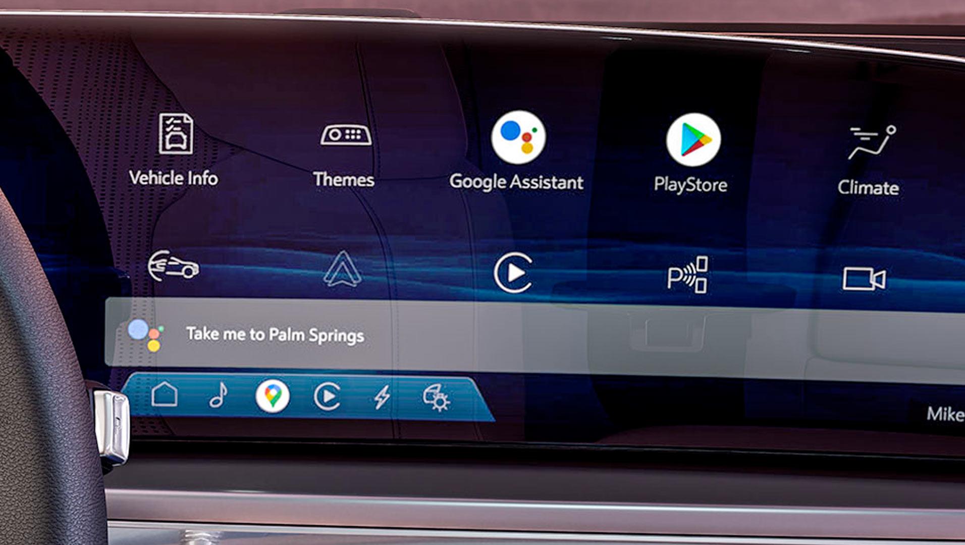 Google Assistant and PlayStore Logos on black background