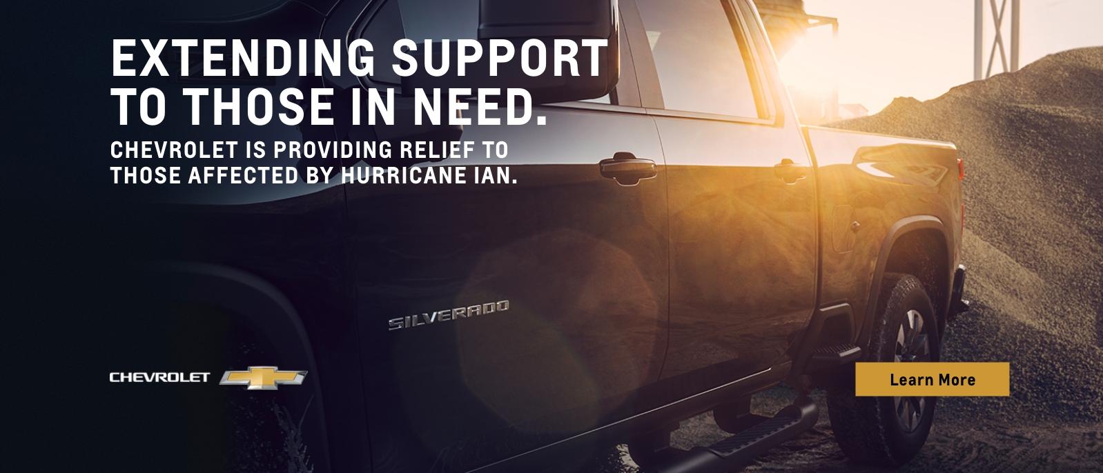 Extending support to those in need. Chevrolet is providing relief to those affected by Hurricane Ida