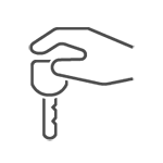 hand holding a key icon