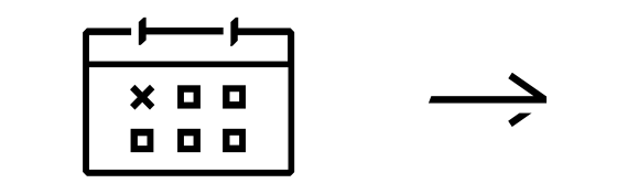 Calendar icon with arrow