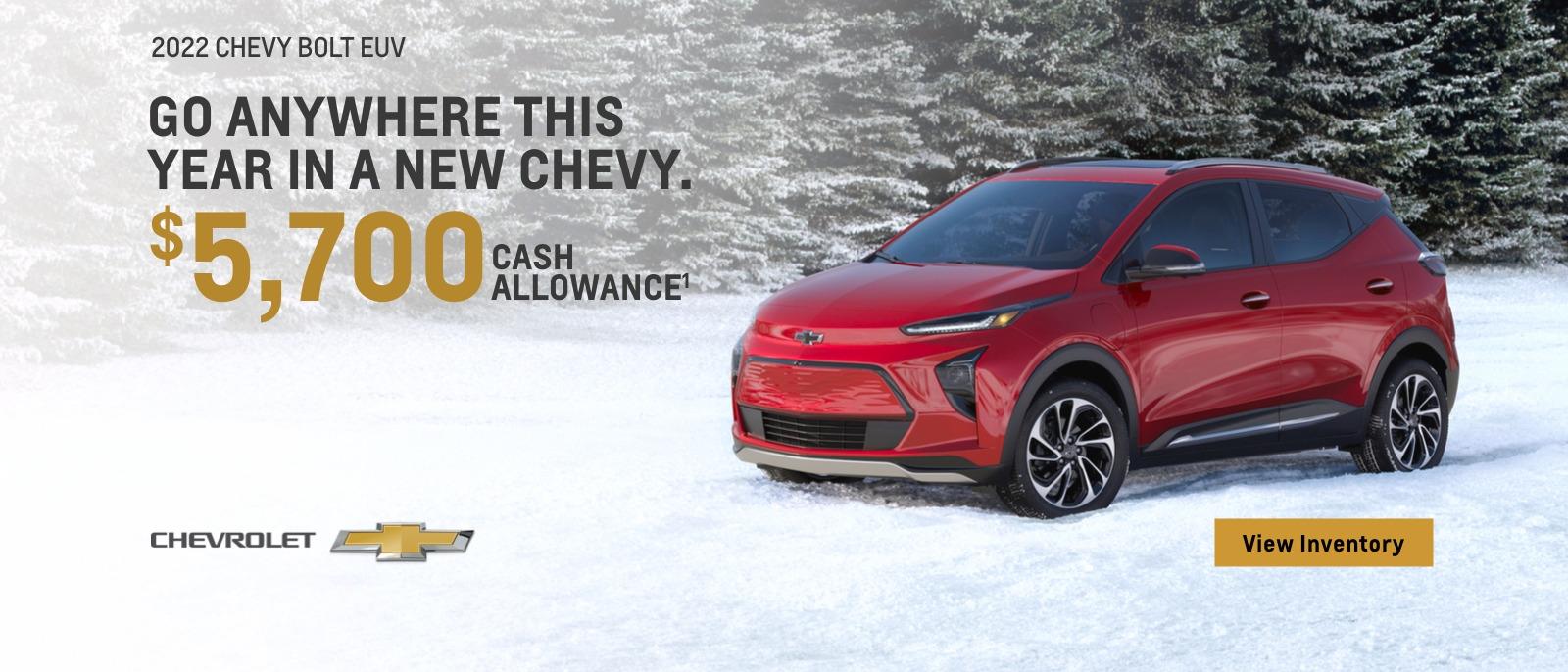 2022 Chevy Bolt EUV. $5,700 Cash Allowance.
