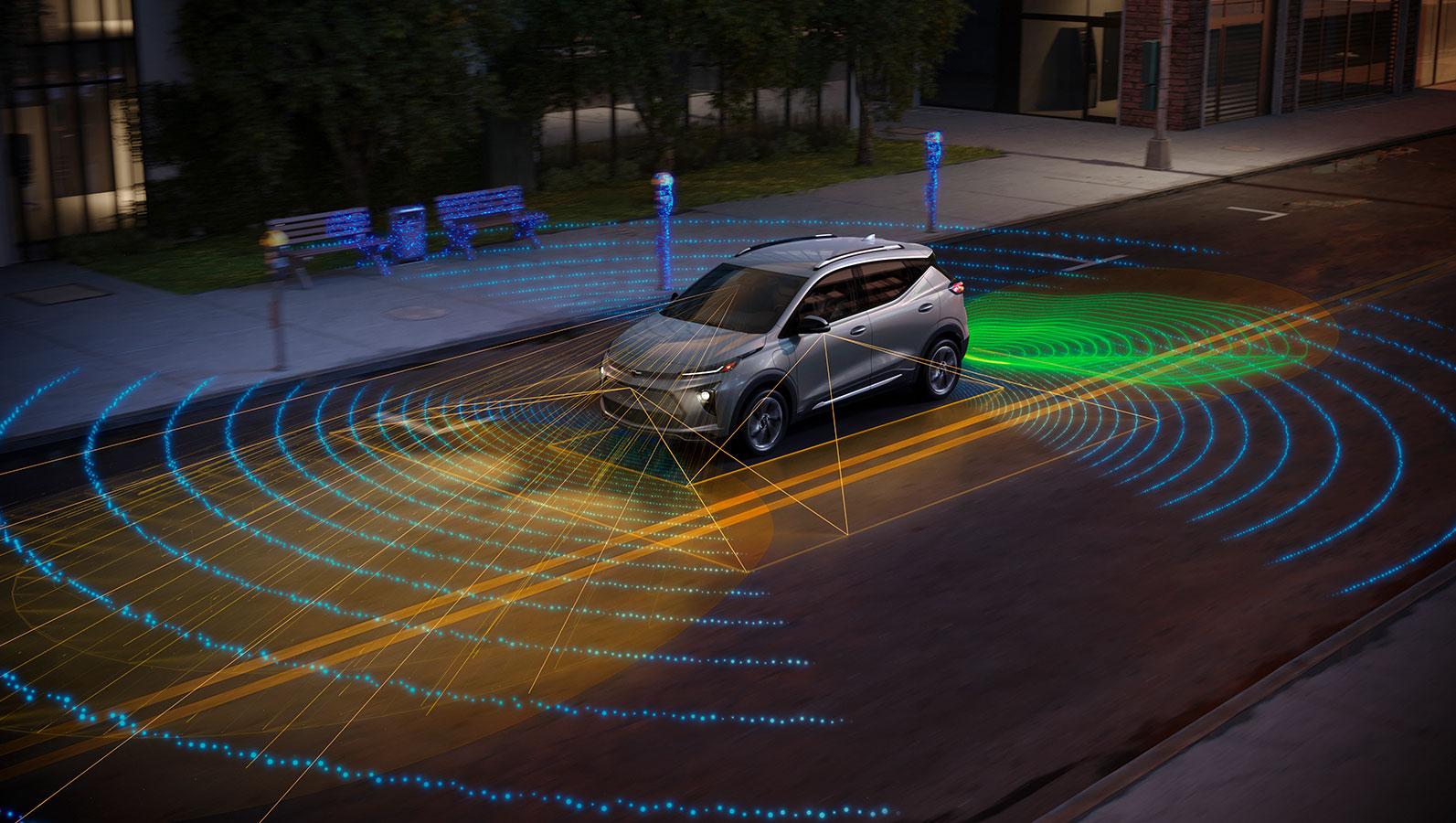 2023 Chevrolet Bolt EUV's parked on sidewalk 2023 Chevrolet Bolt EUV's parked on sidewalk