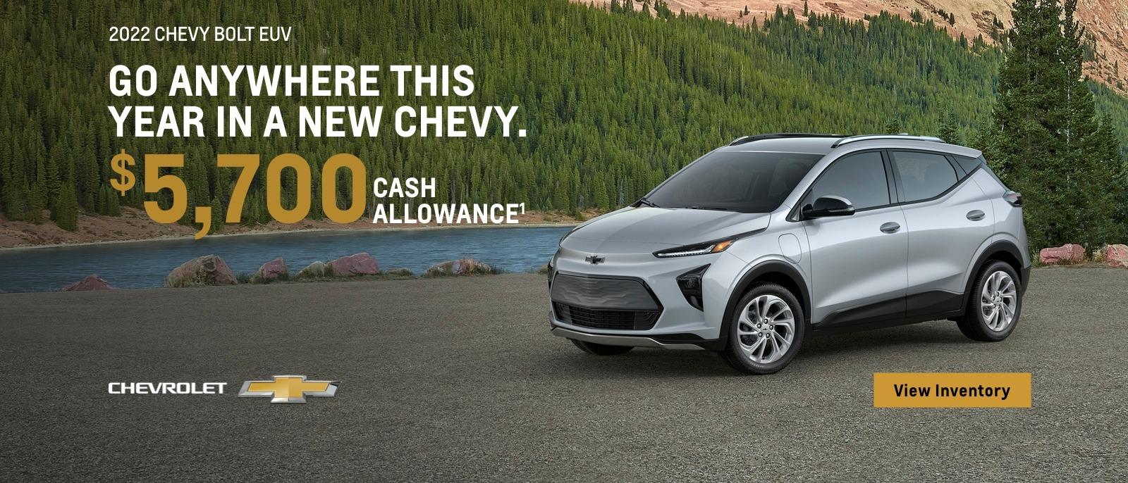 2022 Chevy Bolt EUV. $5,700 Cash Allowance.