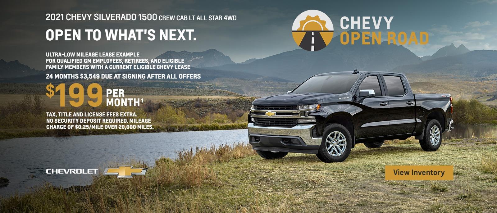 Lease Offer on the 2021 Chevy Silverado 1500 Crew Cab LT All Star 4WD