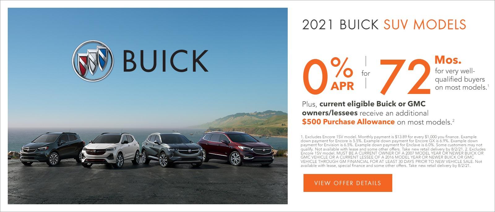 APR Offer for the 2021 Buick SUV Models