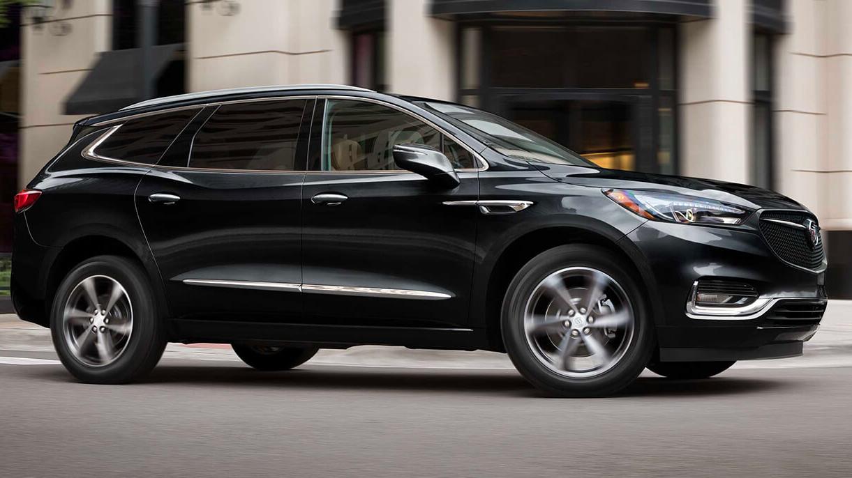 Black 2021 Buick Enclave on a road.