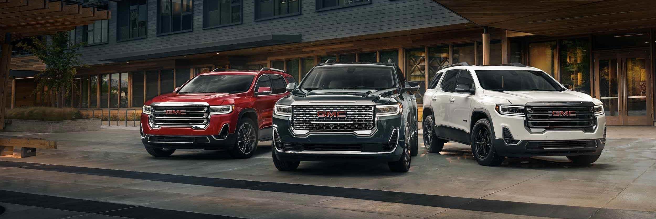 GMC Acadia parked on sidewalk GMC Acadia parked on sidewalk