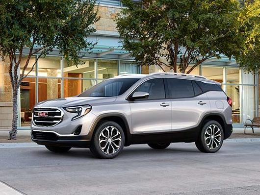2019 GMC Terrain outside modern building