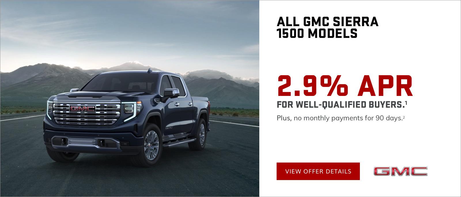 2.9% APR for well-qualified buyers.
PLUS, NO MONTHLY PAYMENTS FOR 90 DAYS.