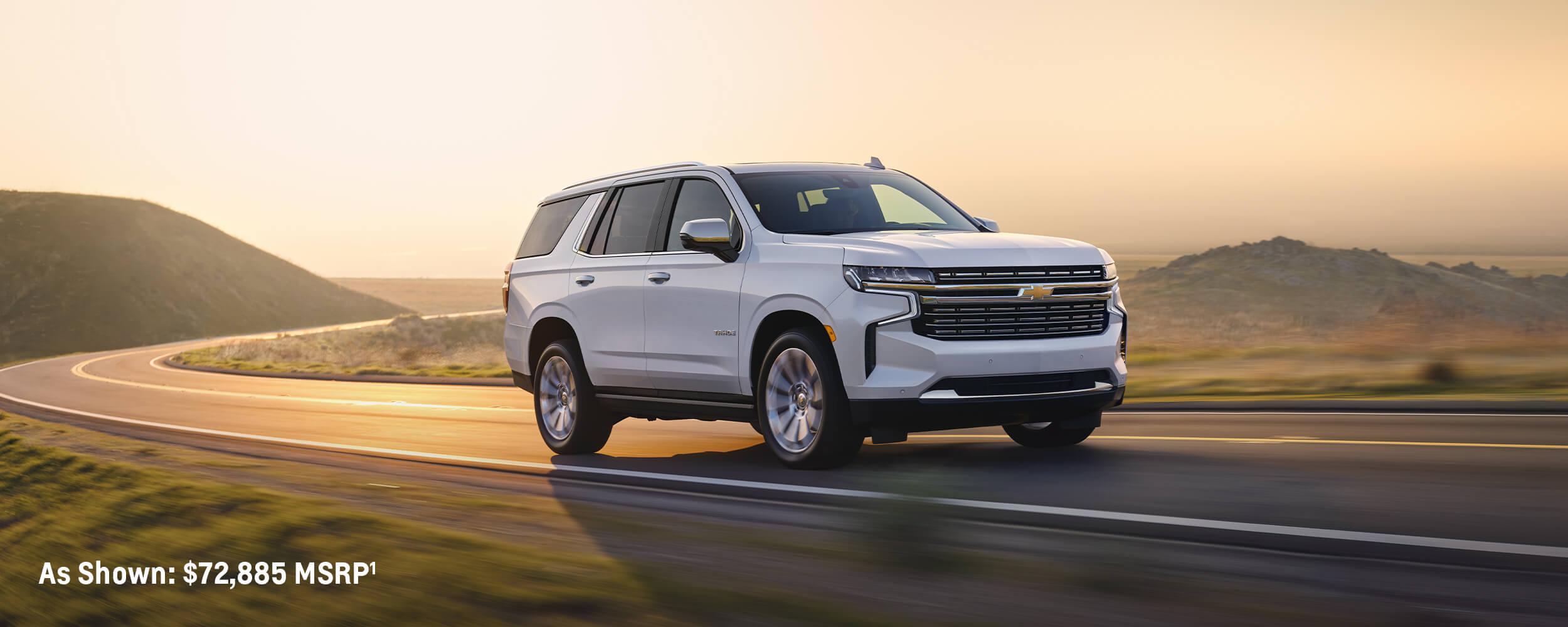 Chevrolet Tahoe cruising on road Chevrolet Tahoe cruising on road