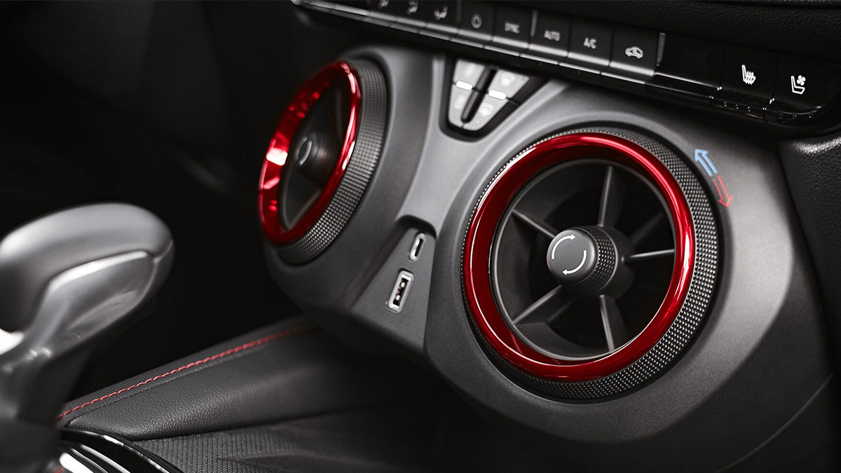 Red Chevrolet Blazer 2020 gauges