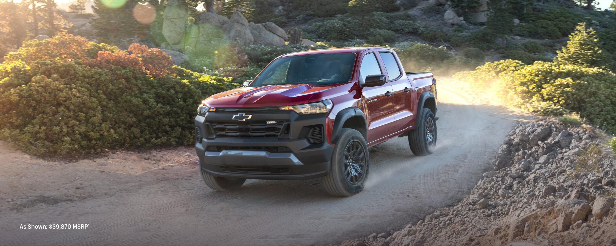 Chevrolet Colorado cruising on a mountain road Chevrolet Colorado cruising on a mountain road