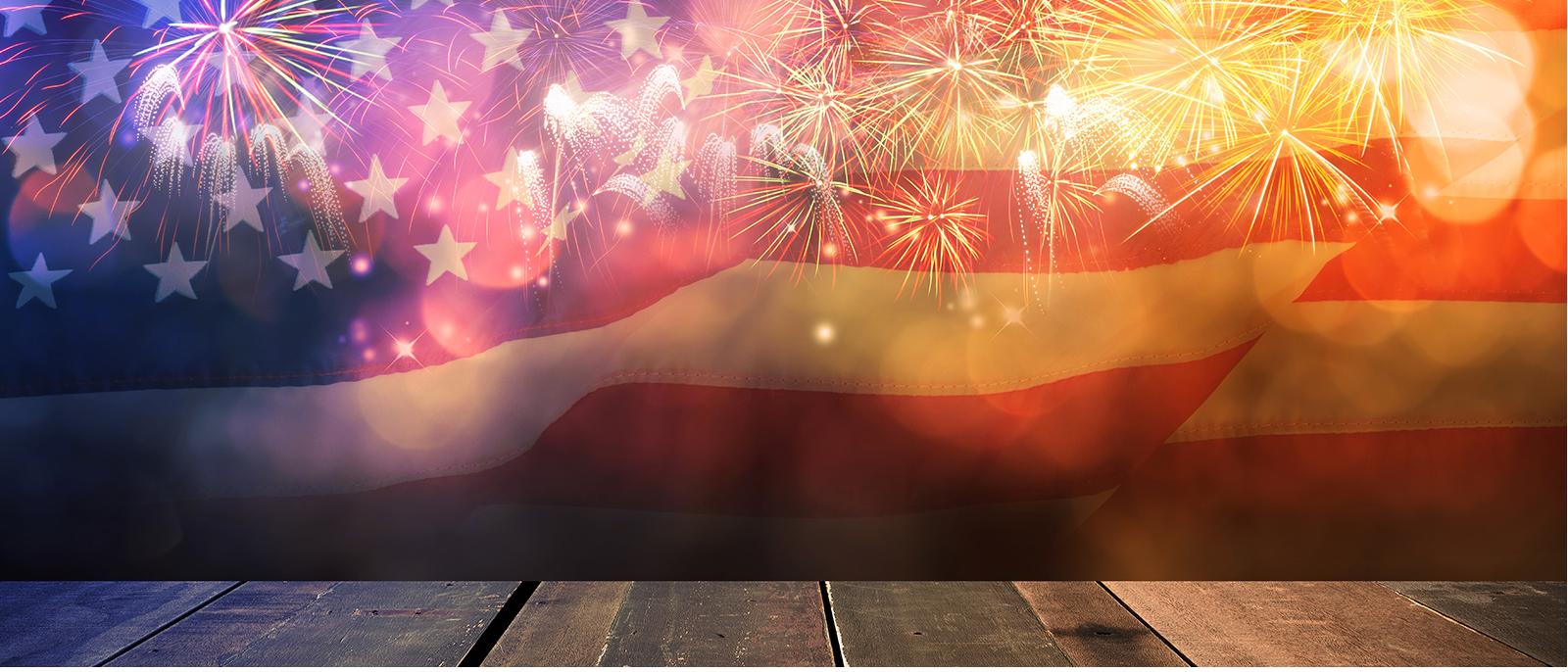 Flag Fireworks and Wood