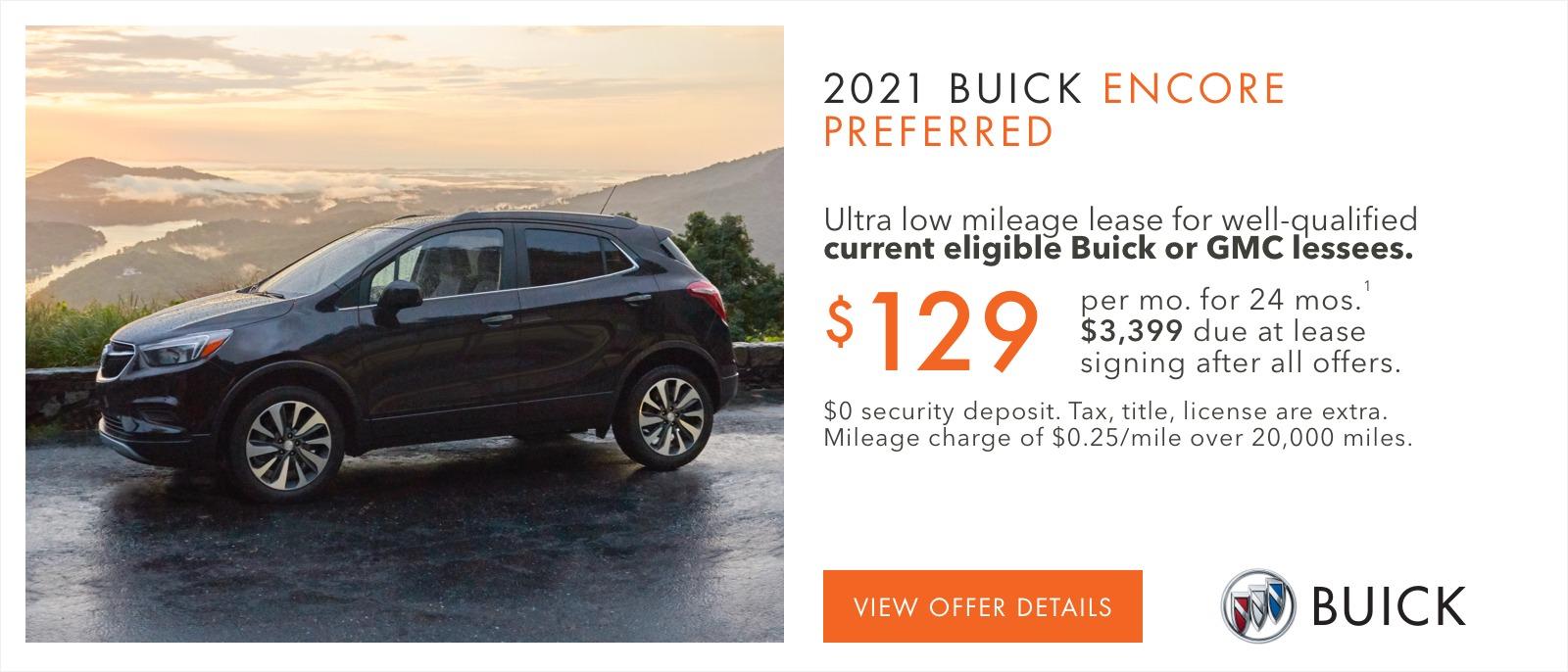 Lease Offer for the 2021 Buick Encore Preferred
