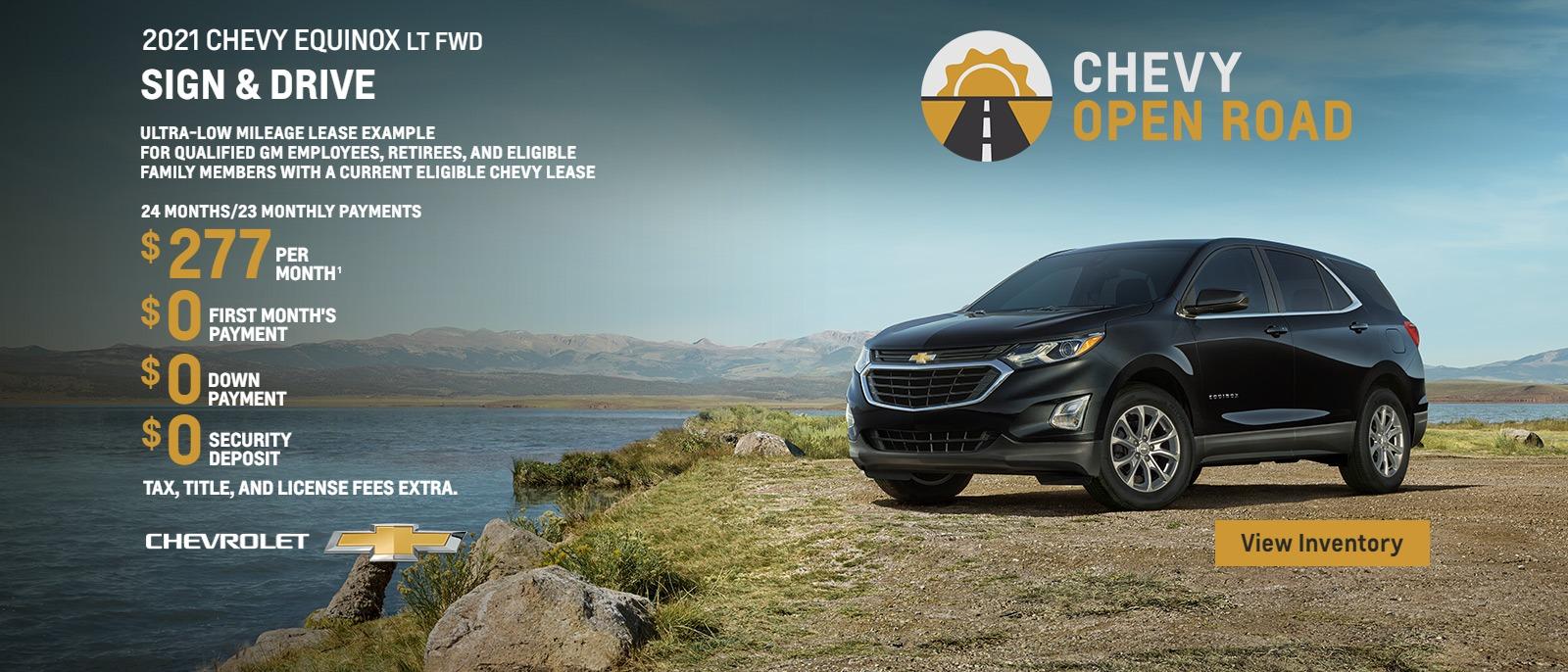 Sign and Drive Lease Offer on the 2021 Chevy Equinox LT FWD