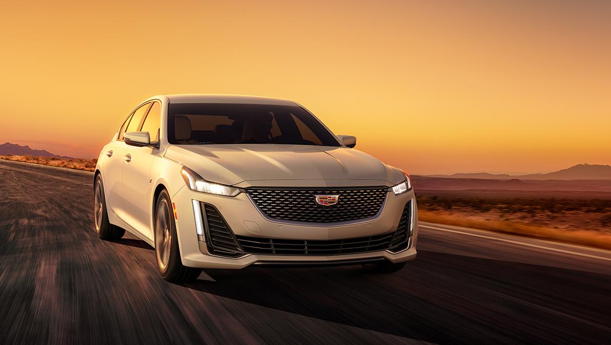 Exterior view of a Cadillac CT5. Exterior view of a Cadillac CT5.