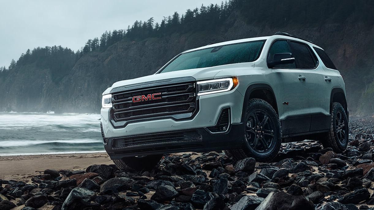 A 2021 GMC Acadia on a Beach