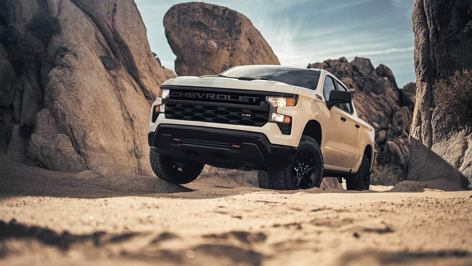 2024 Chevy Silverado 1500 in mountain range.